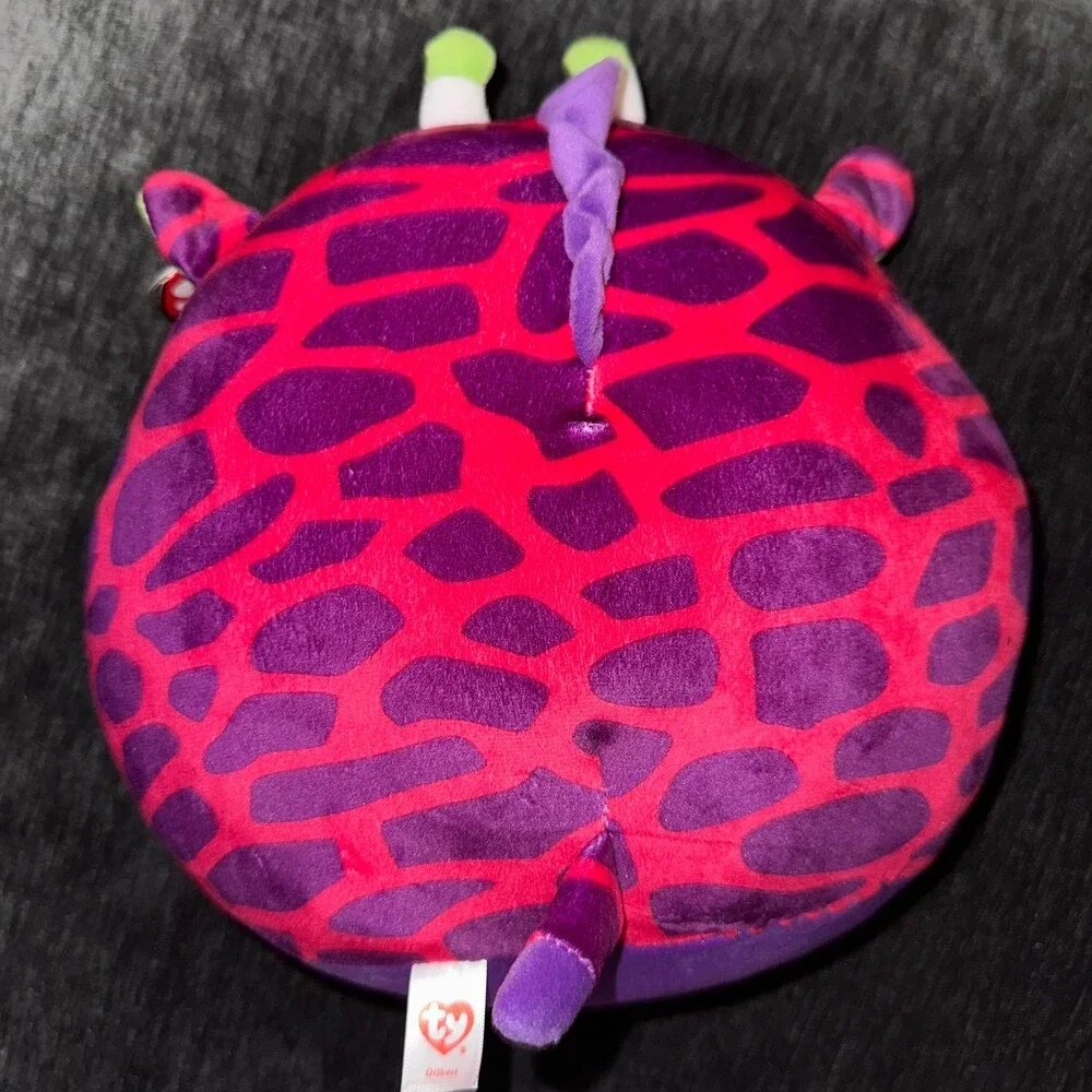 TY Squish-a-Boos Gilbert Giraffe Plush Pink Purple 10” NWT 2022